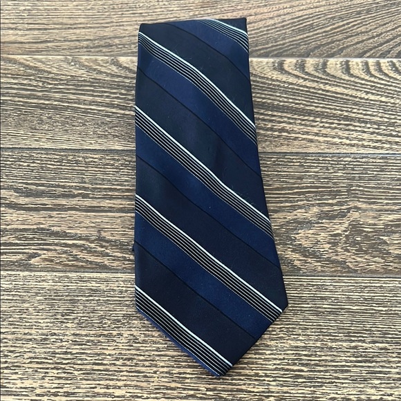 Calvin Klein Other - Calvin Klein‎ Blue and Black Mens Stripped Tie 100% Silk